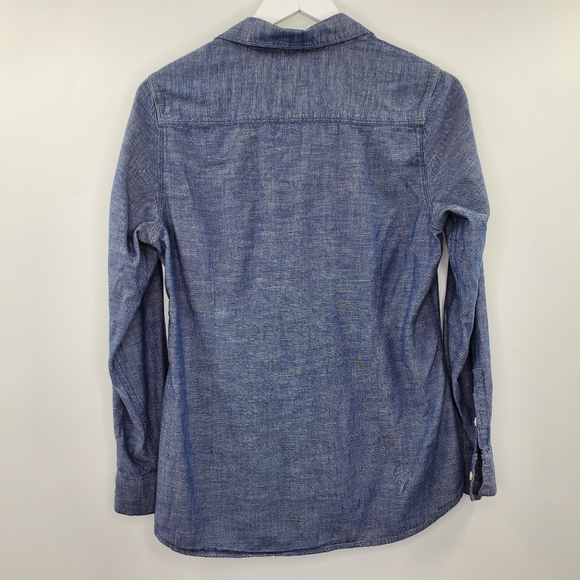 Lucky Brand Blue Chambray Button Up Shirt Minimal Poplin - Picture 4 of 7